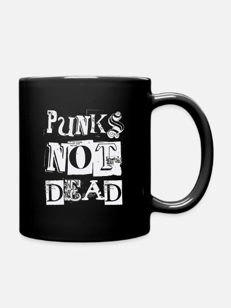 Punks not dead - music rebel gift - Full Colour Mug - black