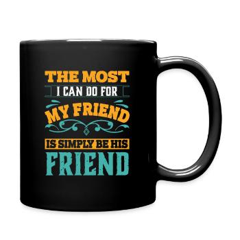 Best friends quote gift friendship - Full Colour Mug - black - Right