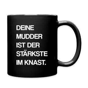 Stärkste im Knast - Deine Mutter Witz - Tasse einfarbig - Schwarz - Rechts