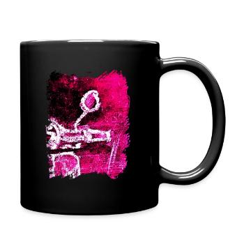 Retro Scooter Look 001 Pink Large Edge New - Full Colour Mug - black - Right