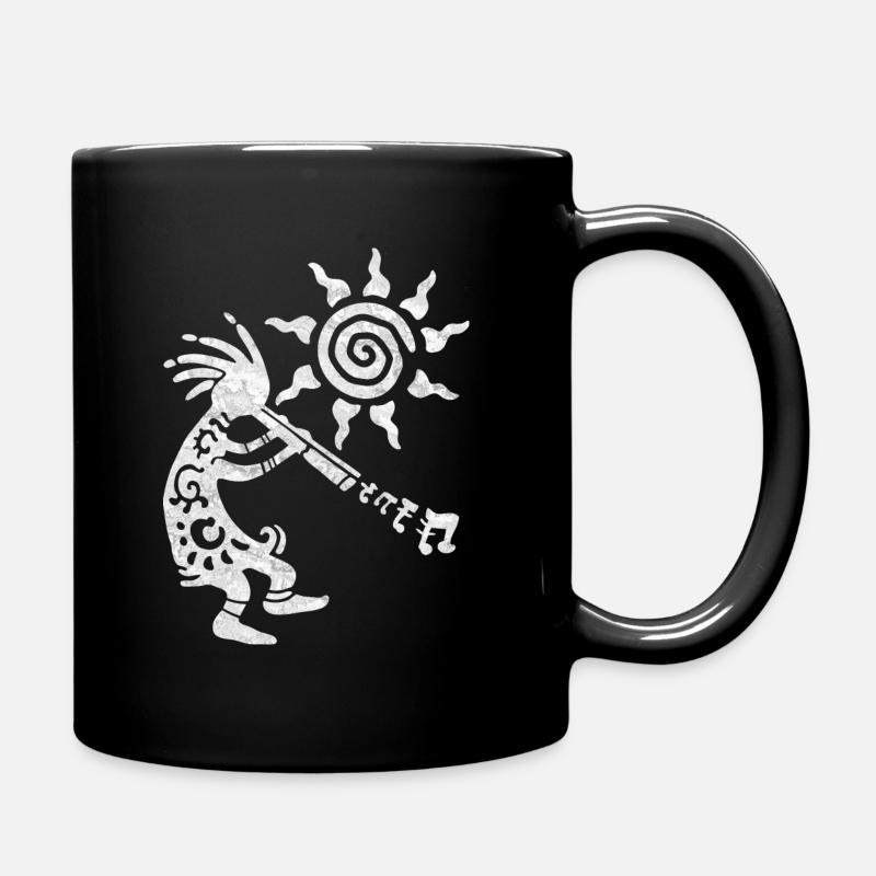 Native American Kokopelli Musican With Flute 3 - Tasse einfarbig - Schwarz