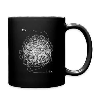 My Life Chaot Mein Leben Chaos Chaotisch lustig - Tasse einfarbig - Schwarz - Rechts