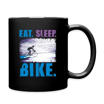Eat. Sleep. Bike - Fahrradfahrer - Tasse einfarbig - Schwarz - Rechts