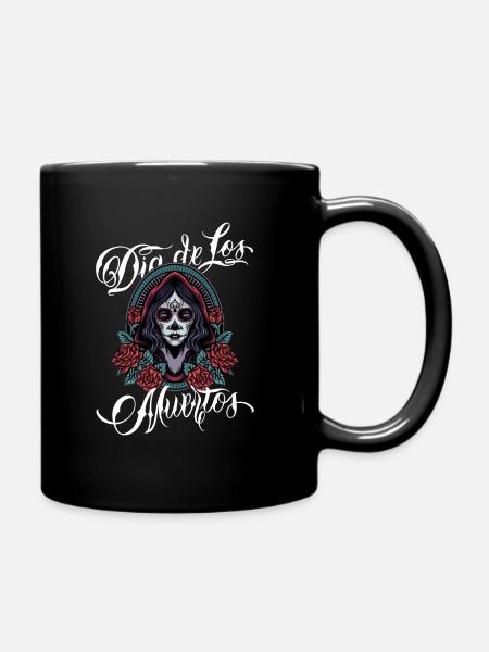 Dia de Muerto's La Catrina Day of the Dead in Mexico - Full Colour Mug - black