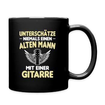 Lustiger Gitarren Gitarrenspieler Spruch - Tasse einfarbig - Schwarz - Rechts