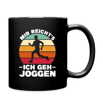 Jogging Sport Sprinten Joggen Geschenk - Tasse einfarbig - Schwarz - Rechts