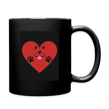 Dog Love - Tasse einfarbig - Schwarz - Rechts