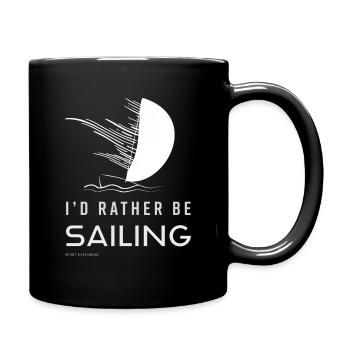 I`D RATHER BE SAILING - Sailing T-Shirt - Gray light - Full Colour Mug - black - Right