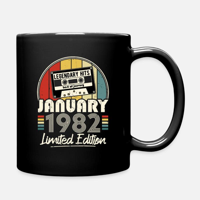Janvier 1982 Vintage Anniversaire Rétro Cadeau - Mug uni - noir