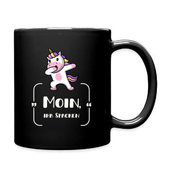 EINHORN Moin ihr Spacken dubbing unicorn - Tasse einfarbig - Schwarz - Rechts
