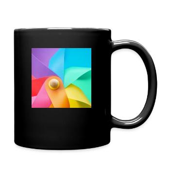 Windmühle in Regenbogenfarben Detail - Tasse einfarbig - Schwarz - Rechts