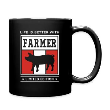 Farmer - Tasse einfarbig - Schwarz - Rechts