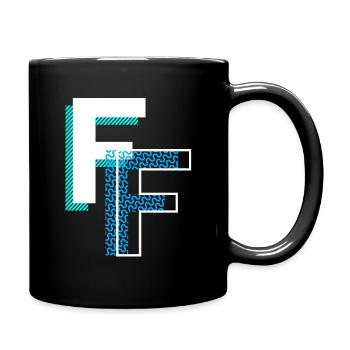 Buchstabe F - Tasse einfarbig - Schwarz - Rechts