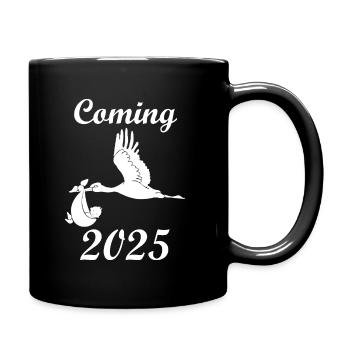 Annonce de bébé cigogne à venir en 2025 - Mug uni - noir - Droite
