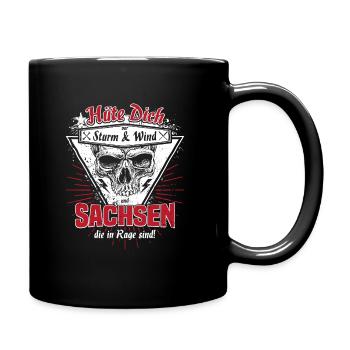 Sachsen Chemnitz Dresden Leipzig Zwickau Geschenk - Tasse einfarbig - Schwarz - Rechts