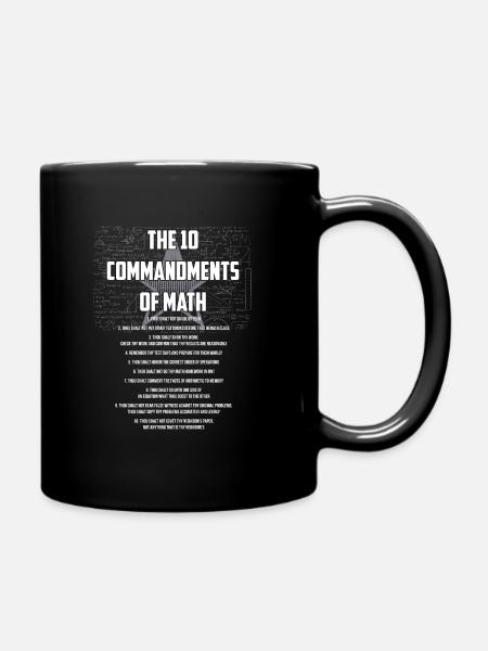 Les 10 commandements du cadeau de maths - Mug uni - noir