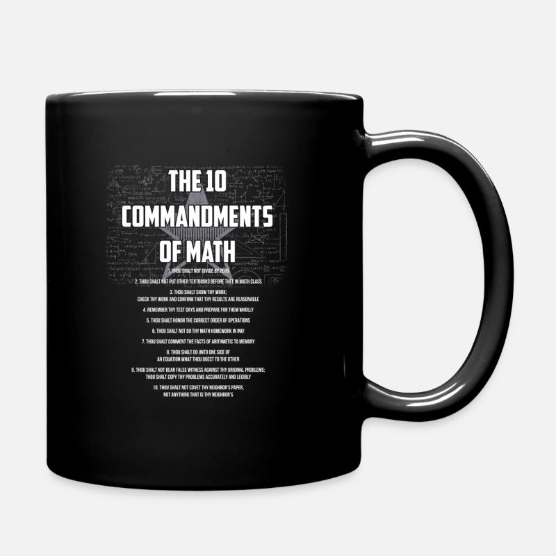 Les 10 commandements du cadeau de maths - Mug uni - noir