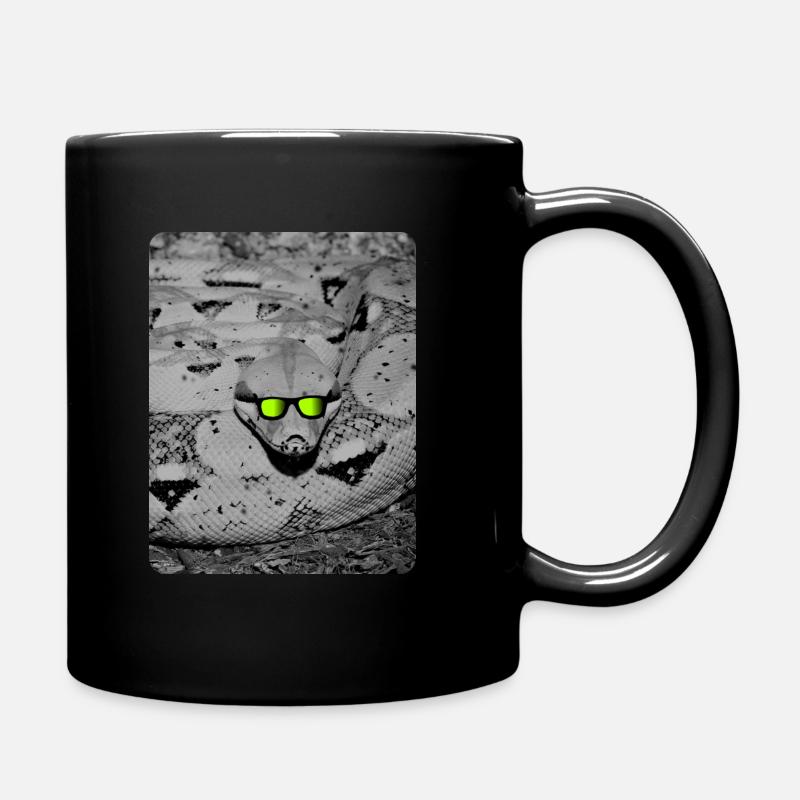 Snake reptile sunglasses - Full Colour Mug - black