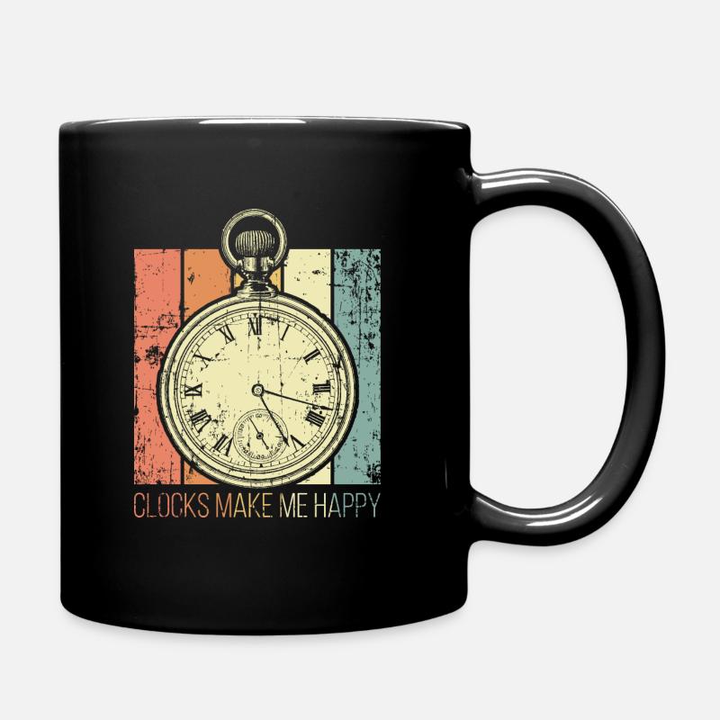Uhrmacher Uhren machen mich glücklich - Tasse einfarbig - Schwarz