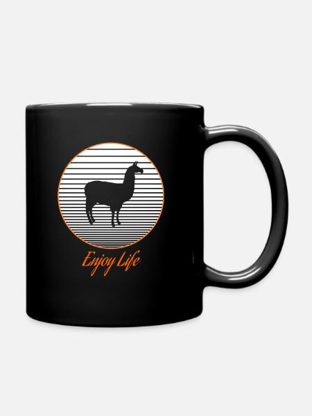 Alpaka Lama - Tasse einfarbig - Schwarz