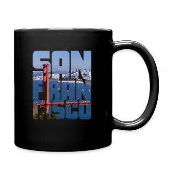 San Francisco America USA Golden Gate Bridge - Full Colour Mug - black - Right