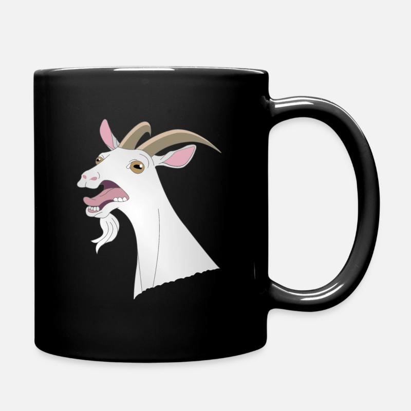 Fou drôle chèvre cri animal dents cornes - Mug uni - noir