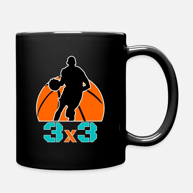 3x3 Basketball Drei gegen Drei 3-gegen-3 Geschenk - Tasse einfarbig - Schwarz
