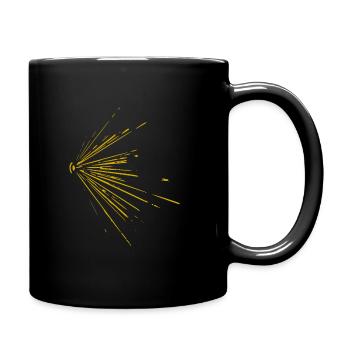 Rayons / or / abstrait / cool / tendance - Mug uni - noir - Droite