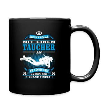 Never mess with a diver - Full Colour Mug - black - Right