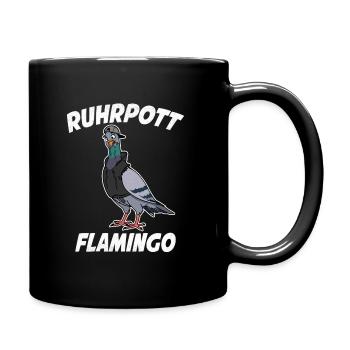 Ruhrpott Flamingo Ruhrgebiet Taube - Tasse einfarbig - Schwarz - Rechts