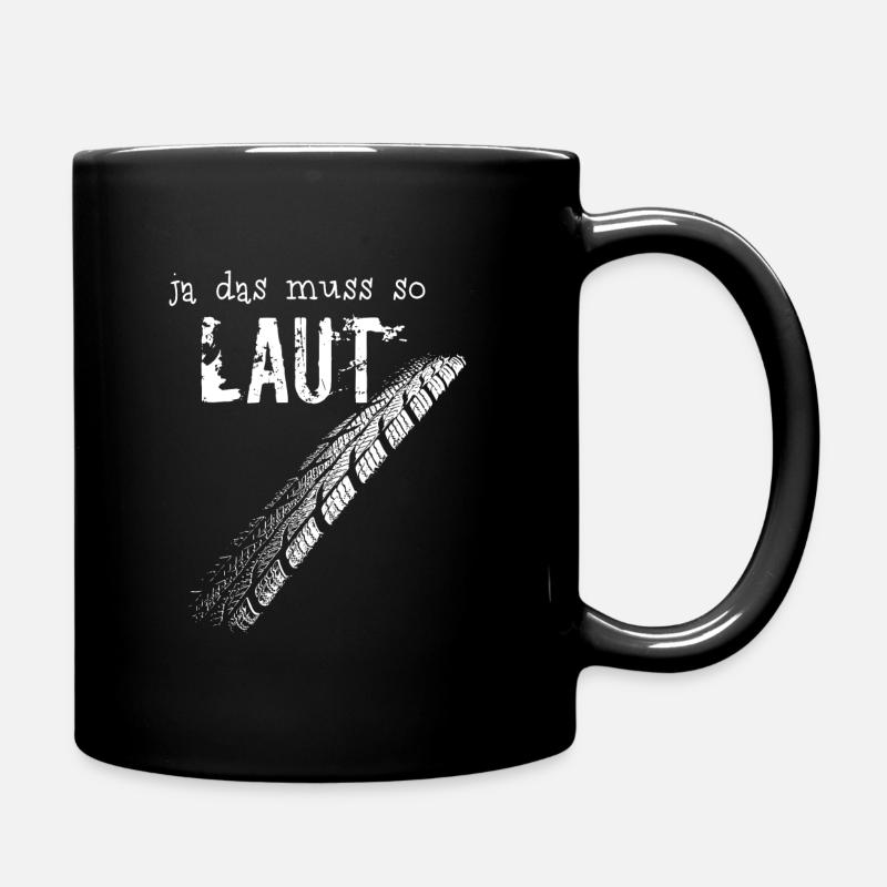 Ja das muss so laut - Motorrad / weiß - Tasse einfarbig - Schwarz