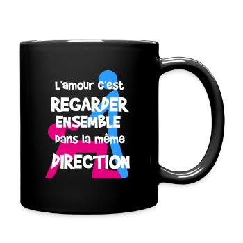 Citation Amour Phrase Beauf et Cadeau Levrette - Mug uni - noir - Droite