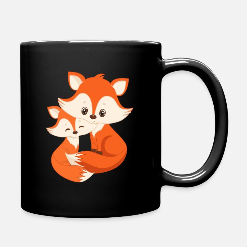 Kinder Füchse Fuchs Brüder Kind Junge Mädchen Baby - Tasse einfarbig - Schwarz