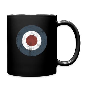 Mod Target blau vintage - Tasse einfarbig - Schwarz - Rechts