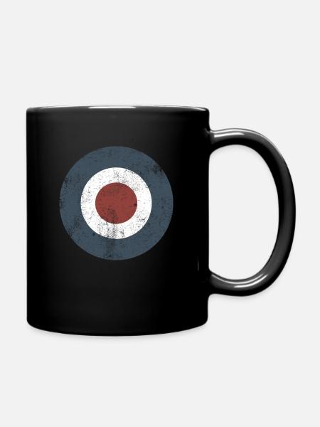Mod Target blue vintage - Full Colour Mug - black