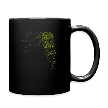 Dessin abstrait / ligne / vert / motif / nature - Mug uni - noir - Droite