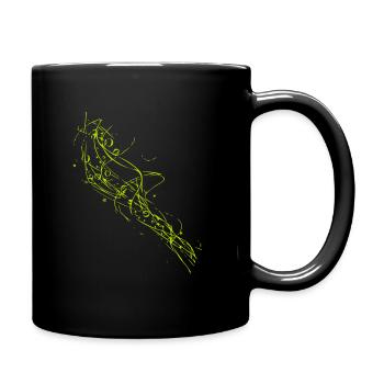 Abstract lines / green / line / pattern - Full Colour Mug - black - Right