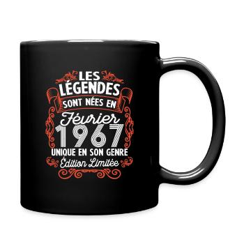 Vintage Flourish Cadeau Anniversaire Février 1967 - Mug uni - noir - Droite