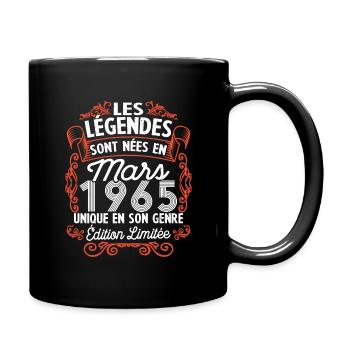 Vintage Flourish Cadeau Anniversaire Mars 1965 - Mug uni - noir - Droite