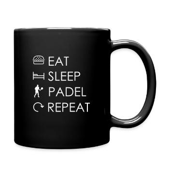 Eat Sleep Padel Repeat - Tasse einfarbig - Schwarz - Rechts