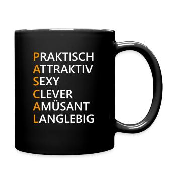 Pascal Name Geschenk - Tasse einfarbig - Schwarz - Rechts
