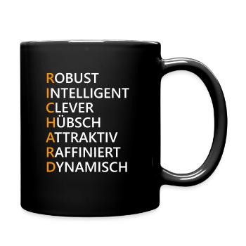 Richard Name Geschenk - Tasse einfarbig - Schwarz - Rechts