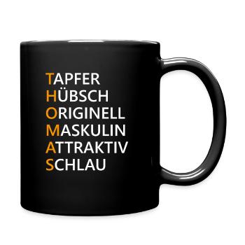 Thomas Name Geschenk - Tasse einfarbig - Schwarz - Rechts