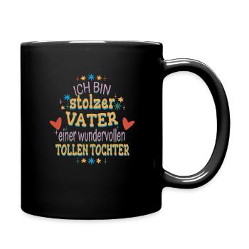 Papa Tochter Geschenkidee Ich Bin Stolzer Vater - Tasse einfarbig - Schwarz - Rechts