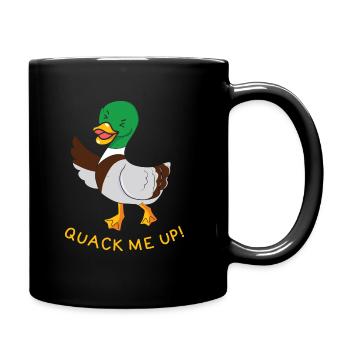 Quack me Up Duck Funny Animal Puns - Full Colour Mug - black - Right