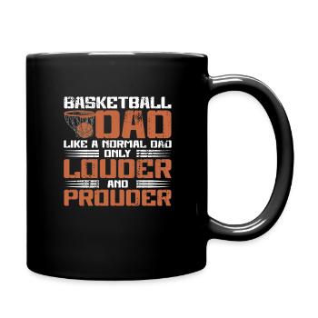 Basketball Dad Papa Vater Geschenkidee - Tasse einfarbig - Schwarz - Rechts