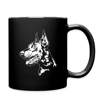 Dobermann Hundeportrait Hunde Hundesport Wilsigns - Tasse einfarbig - Schwarz - Rechts