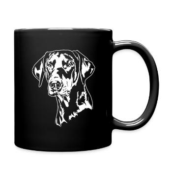 Dobermann Hundeportrait Hunde Hundesport Wilsigns - Tasse einfarbig - Schwarz - Rechts