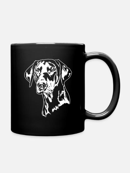 Doberman Chien Portrait Chiens Chien Sports Wilsigns - Mug uni - noir