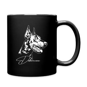 Dobermann Hundeportrait Hunde Hundesport Wilsigns - Tasse einfarbig - Schwarz - Rechts